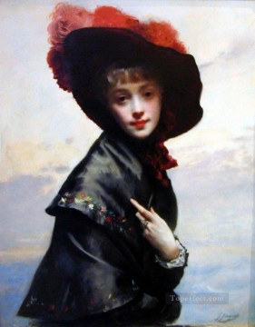  Gustav Decoraci%c3%b3n Paredes - Retrato de dama La Coquette Gustave Jean Jacquet